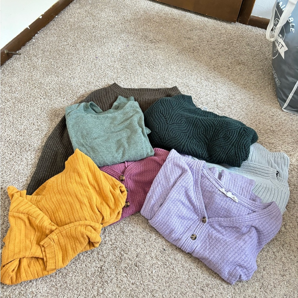 Bundle of seven random brand sweaters mostly size small